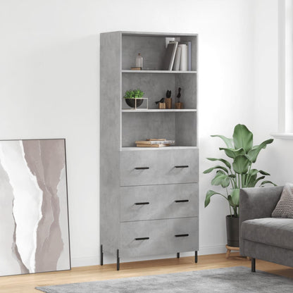 Skříň Betonově Šedá 69,5 X 32,5 X 180 Cm Kompozitní Dřevo