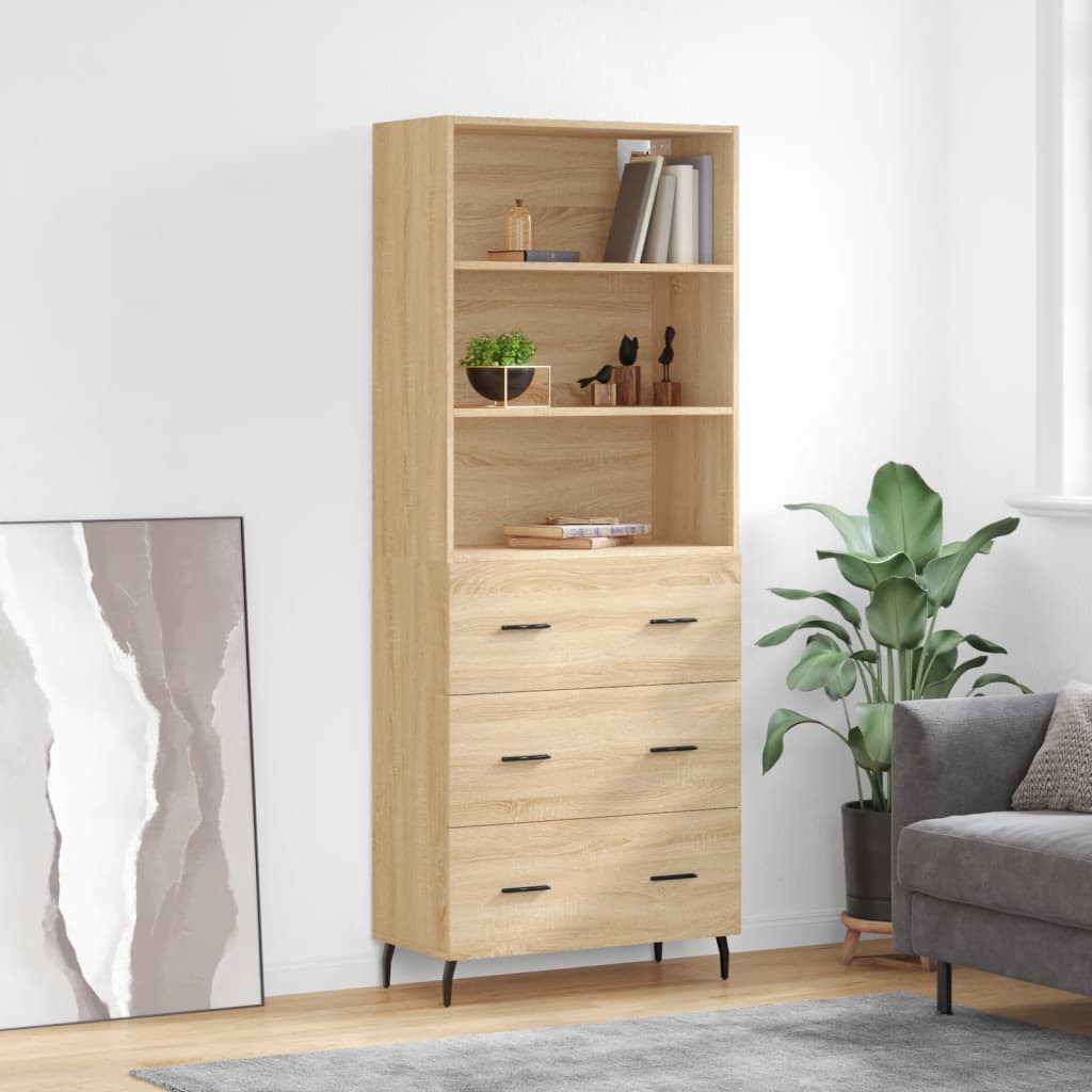 Skříň Betonově Šedá 69,5 X 32,5 X 180 Cm Kompozitní Dřevo