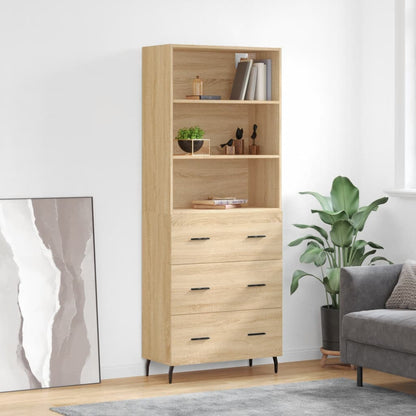 Skříň Betonově Šedá 69,5 X 32,5 X 180 Cm Kompozitní Dřevo