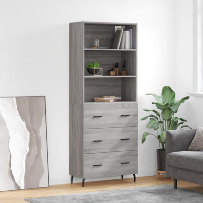 Skříň Betonově Šedá 69,5 X 32,5 X 180 Cm Kompozitní Dřevo