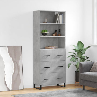 Skříň Betonově Šedá 69,5 X 32,5 X 180 Cm Kompozitní Dřevo