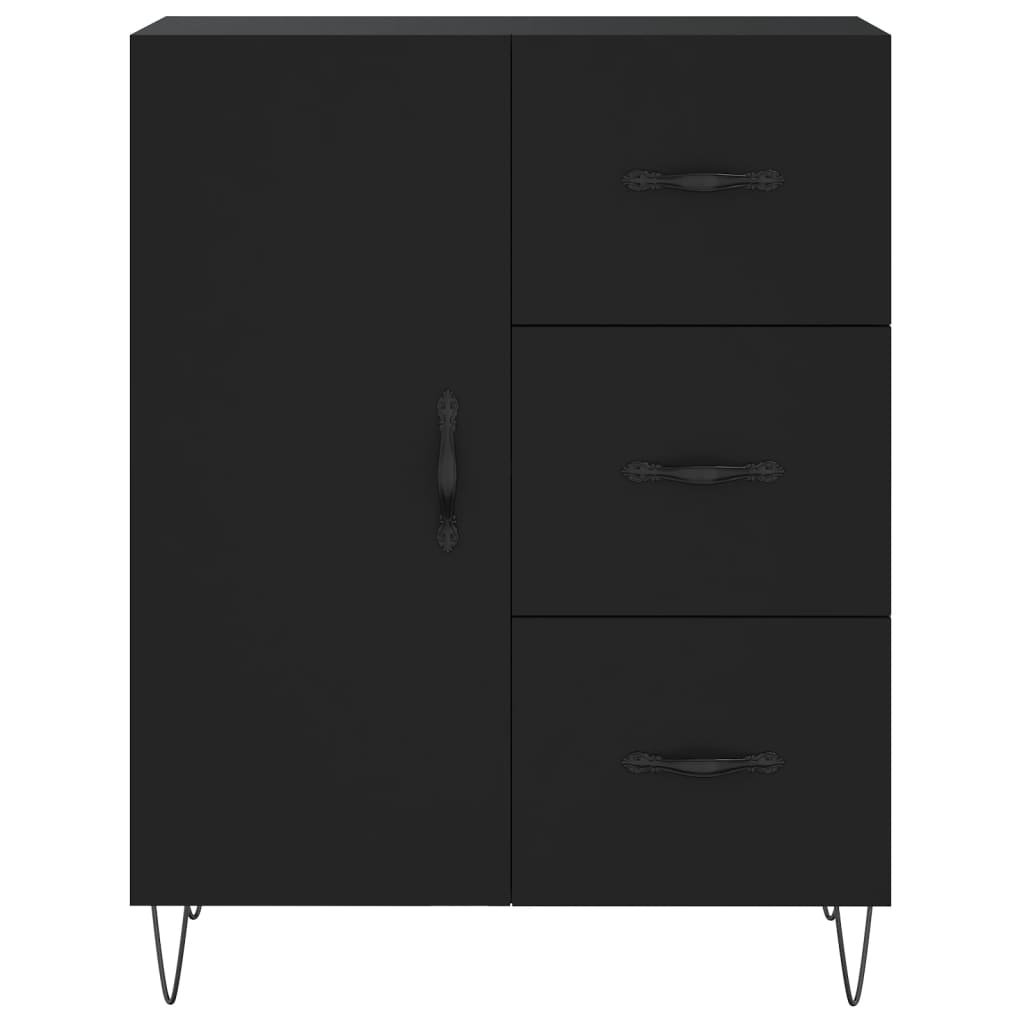 Skříň Highboard Černá 69,5 X 34 X 180 Cm Kompozitní Dřevo