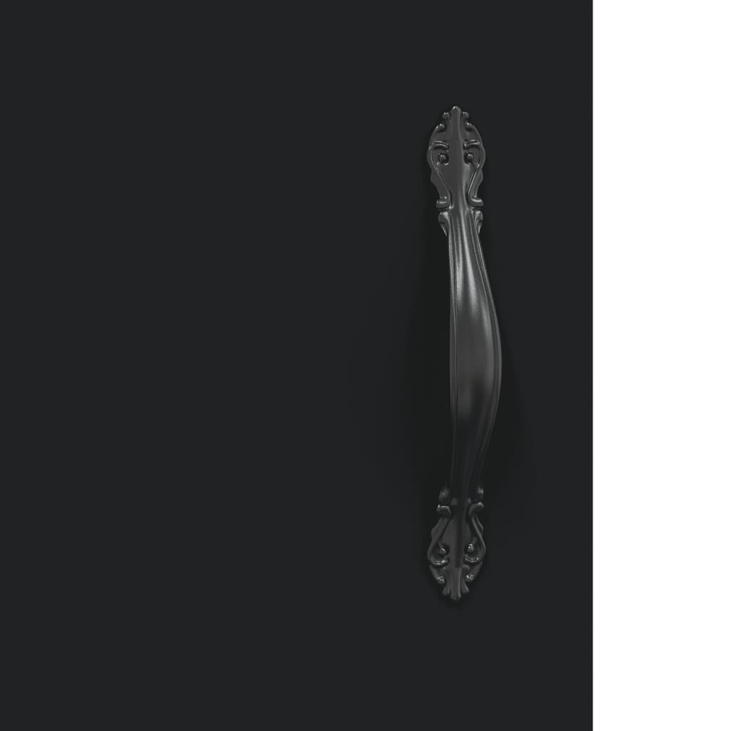 Skříň Highboard Černá 69,5 X 34 X 180 Cm Kompozitní Dřevo