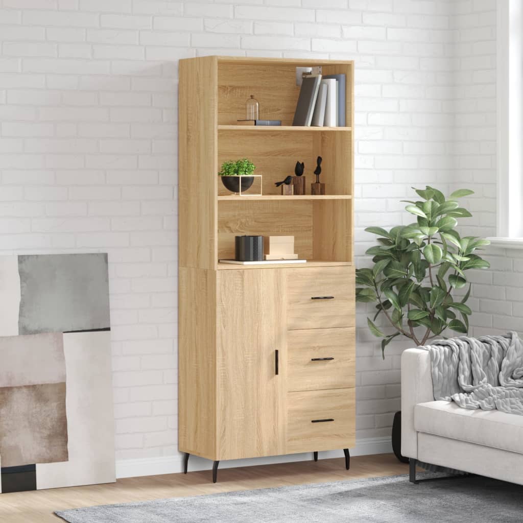 Skříň Betonově Šedá 69,5 X 32,5 X 180 Cm Kompozitní Dřevo