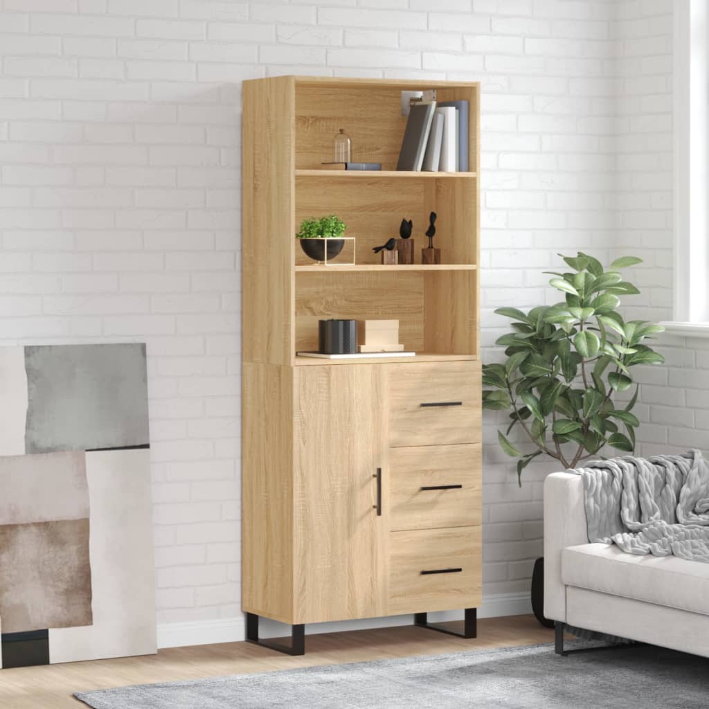 Skříň Betonově Šedá 69,5 X 32,5 X 180 Cm Kompozitní Dřevo