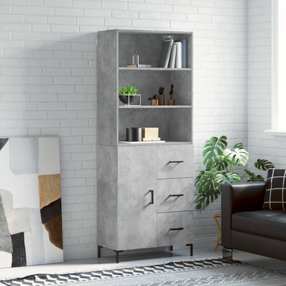 Skříň Betonově Šedá 69,5 X 32,5 X 180 Cm Kompozitní Dřevo