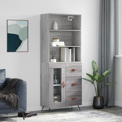 Skříň Betonově Šedá 69,5 X 32,5 X 180 Cm Kompozitní Dřevo
