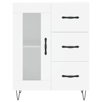 Skříň Highboard Bílá 69,5 X 34 X 180 Cm Kompozitní Dřevo