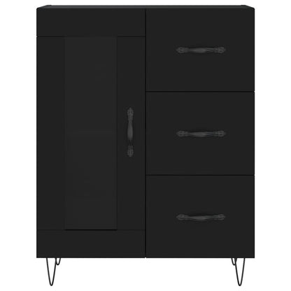 Skříň Highboard Černá 69,5 X 34 X 180 Cm Kompozitní Dřevo