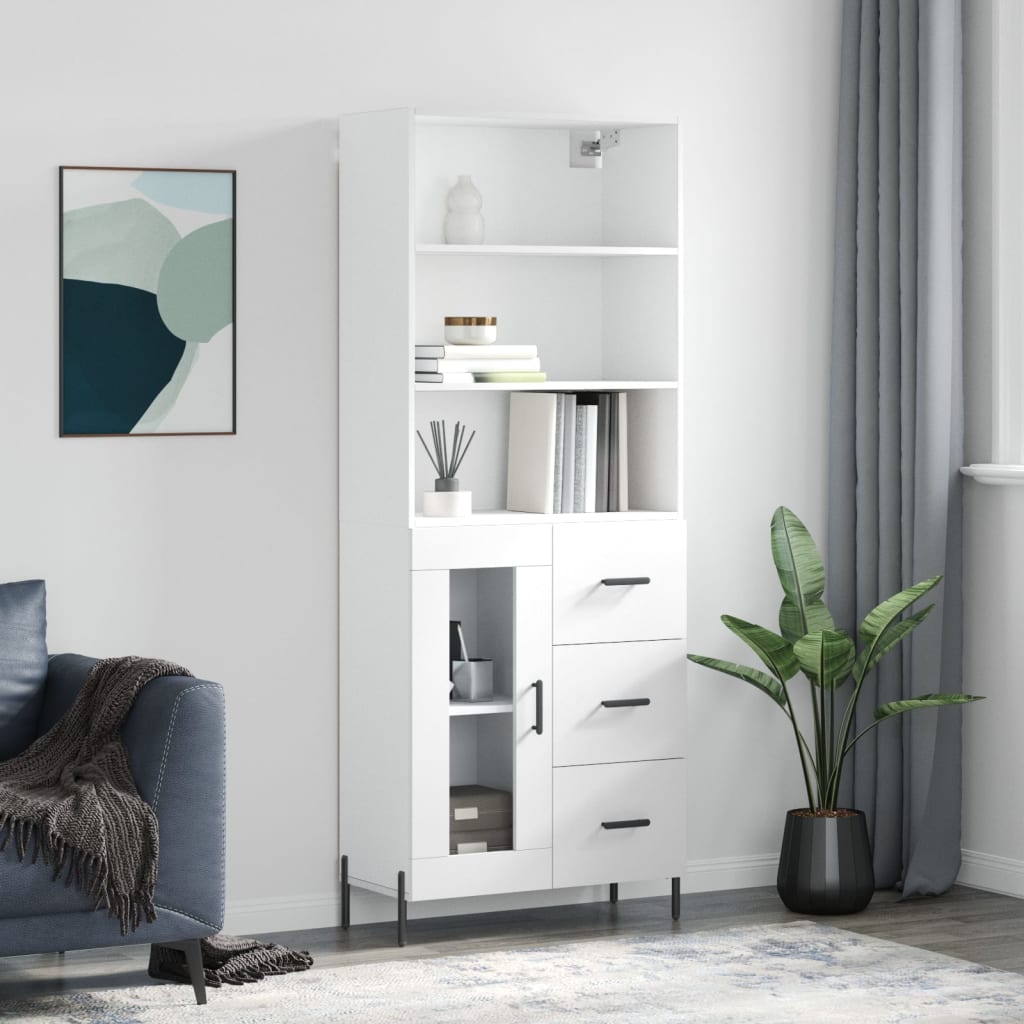 Skříň Betonově Šedá 69,5 X 32,5 X 180 Cm Kompozitní Dřevo