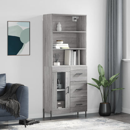 Skříň Betonově Šedá 69,5 X 32,5 X 180 Cm Kompozitní Dřevo