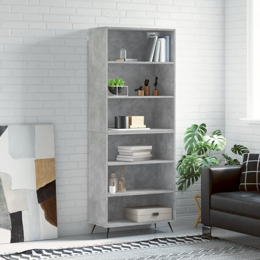 Skříň Betonově Šedá 69,5 X 32,5 X 180 Cm Kompozitní Dřevo