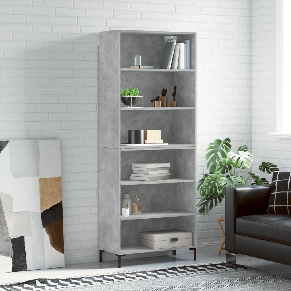 Skříň Betonově Šedá 69,5 X 32,5 X 180 Cm Kompozitní Dřevo