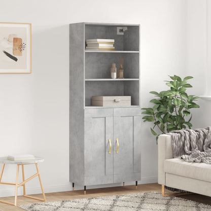 Skříň Betonově Šedá 69,5 X 32,5 X 180 Cm Kompozitní Dřevo