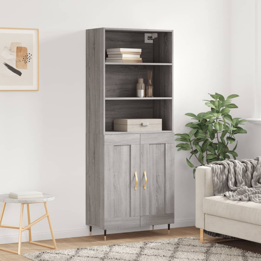 Skříň Betonově Šedá 69,5 X 32,5 X 180 Cm Kompozitní Dřevo