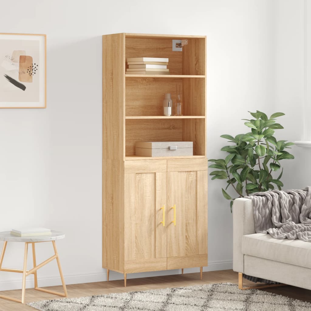Skříň Betonově Šedá 69,5 X 32,5 X 180 Cm Kompozitní Dřevo