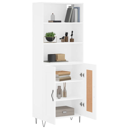 Skříň Highboard Bílá 69,5 X 34 X 180 Cm Kompozitní Dřevo