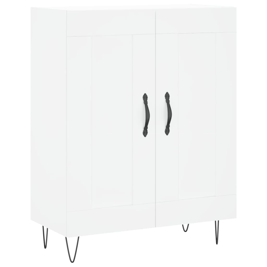Skříň Highboard Bílá 69,5 X 34 X 180 Cm Kompozitní Dřevo