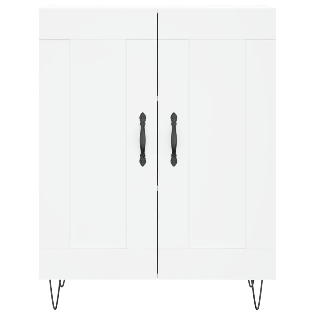 Skříň Highboard Bílá 69,5 X 34 X 180 Cm Kompozitní Dřevo