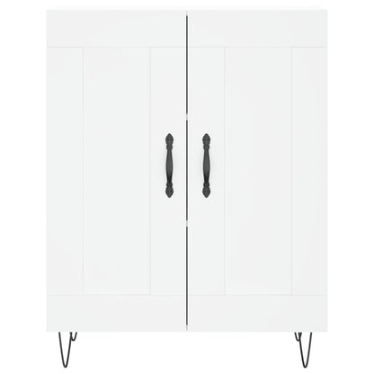 Skříň Highboard Bílá 69,5 X 34 X 180 Cm Kompozitní Dřevo