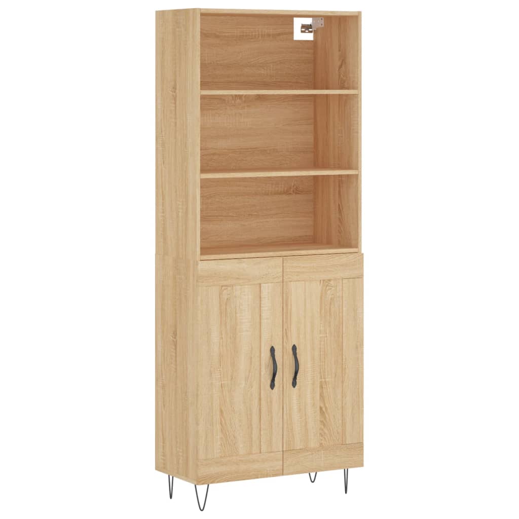 Skříň Highboard Dub Sonoma 69,5 X 34 X 180 Cm Kompozitní Dřevo