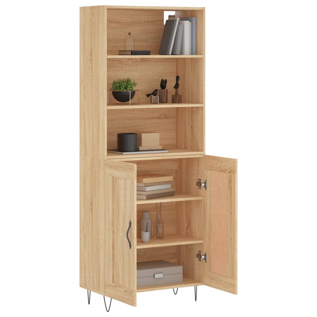 Skříň Highboard Dub Sonoma 69,5 X 34 X 180 Cm Kompozitní Dřevo