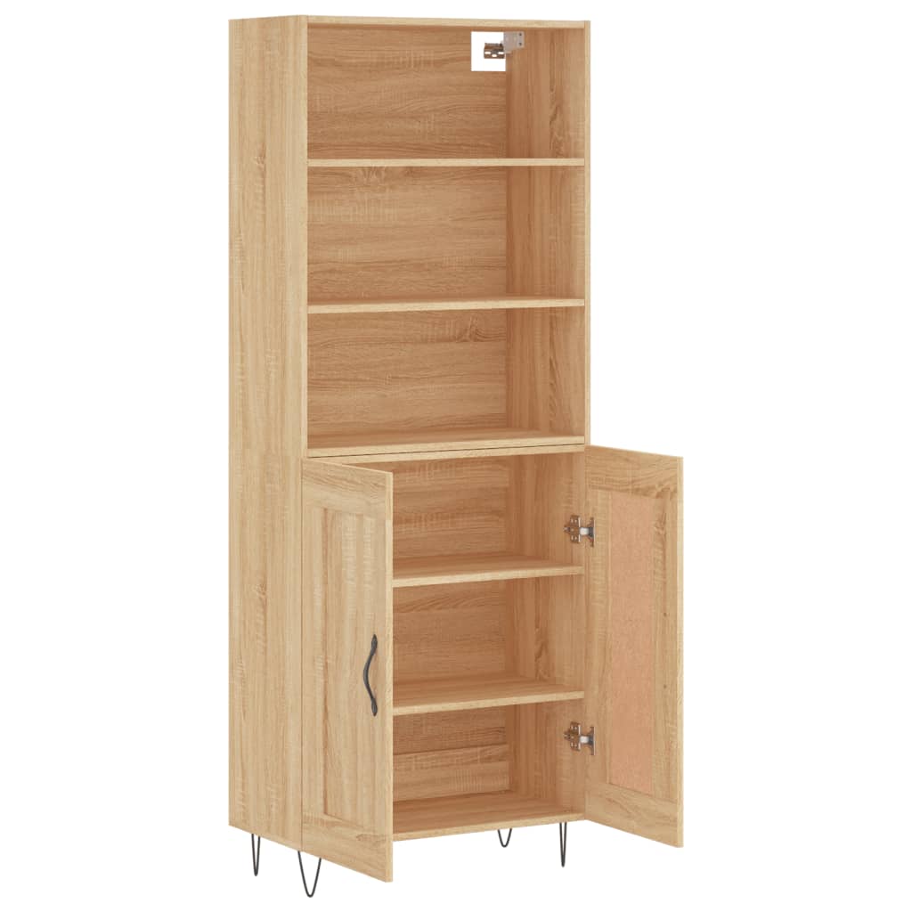Skříň Highboard Dub Sonoma 69,5 X 34 X 180 Cm Kompozitní Dřevo