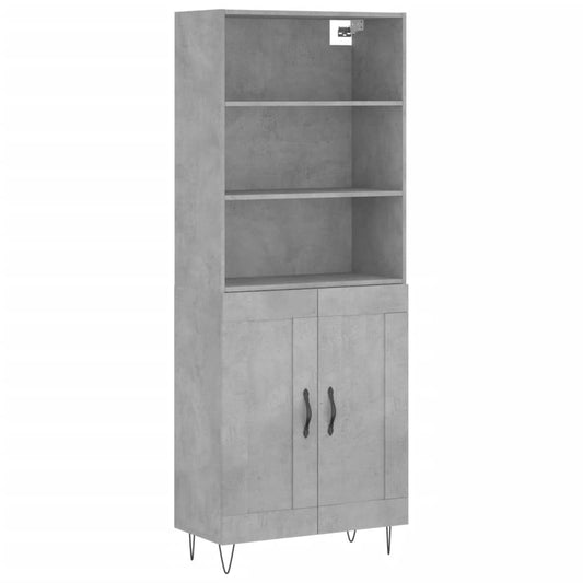 Skříň Highboard Betonově Šedá 69,5X34X180 Cm Kompozitní Dřevo