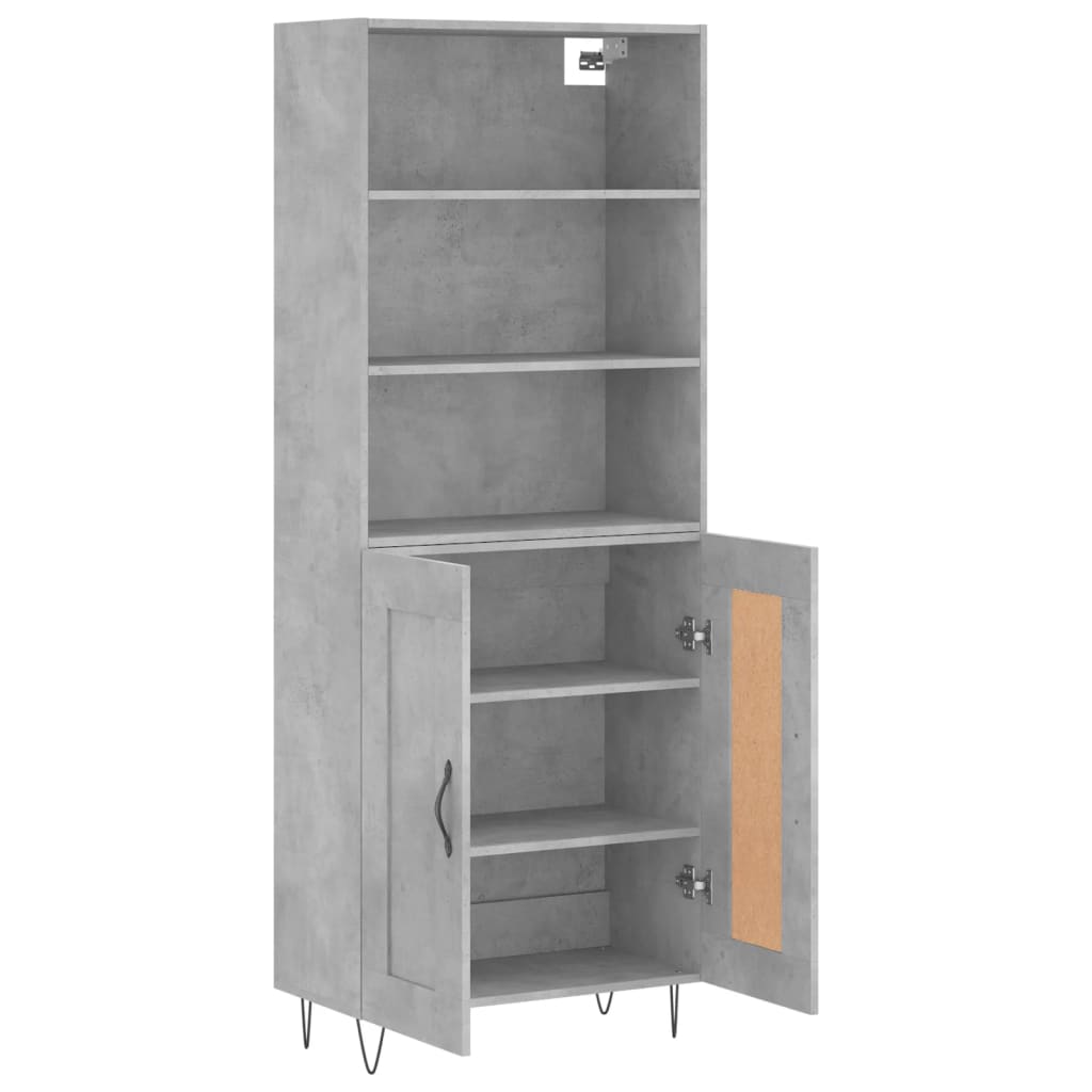 Skříň Highboard Betonově Šedá 69,5X34X180 Cm Kompozitní Dřevo
