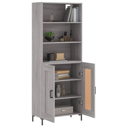 Skříň Highboard Šedá Sonoma 69,5 X 34 X 180 Cm Kompozitní Dřevo