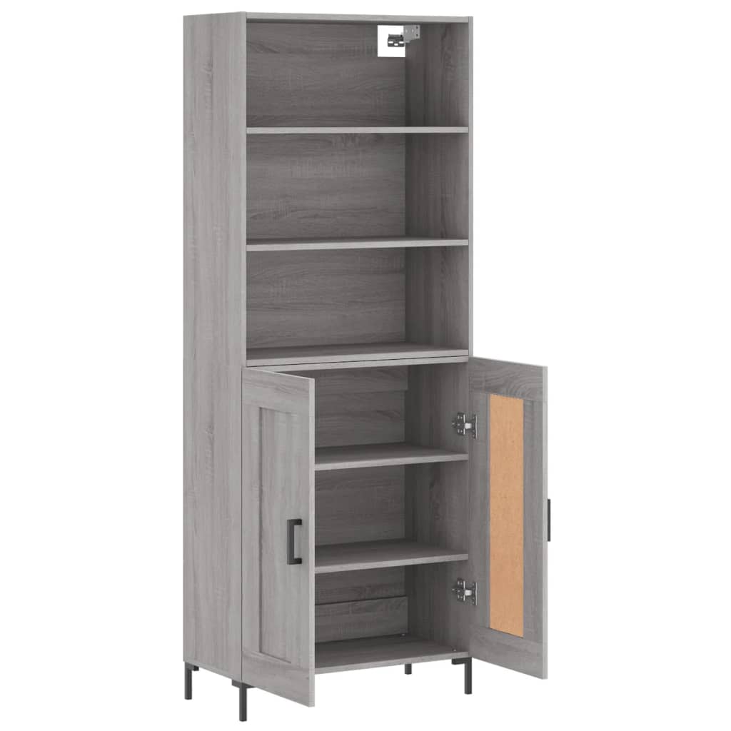 Skříň Highboard Šedá Sonoma 69,5 X 34 X 180 Cm Kompozitní Dřevo