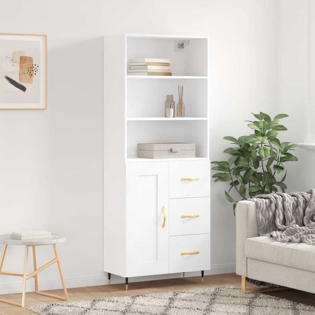 Skříň Betonově Šedá 69,5 X 32,5 X 180 Cm Kompozitní Dřevo