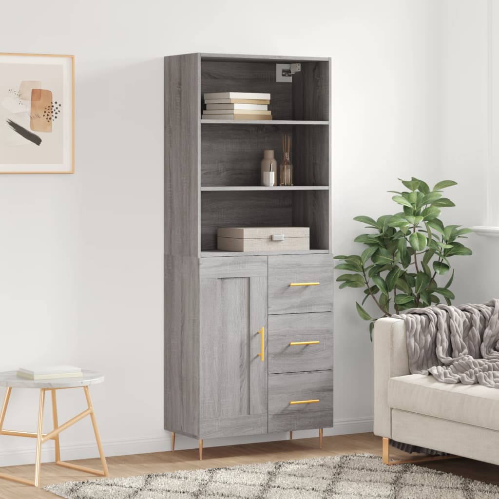 Skříň Betonově Šedá 69,5 X 32,5 X 180 Cm Kompozitní Dřevo