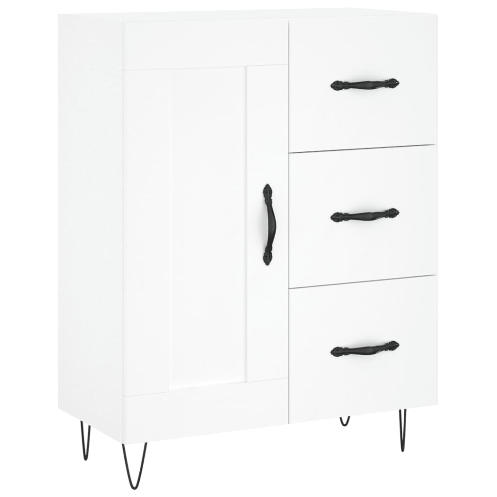 Skříň Highboard Bílá 69,5 X 34 X 180 Cm Kompozitní Dřevo