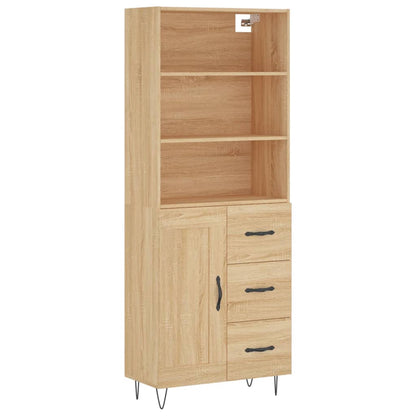 Skříň Highboard Dub Sonoma 69,5 X 34 X 180 Cm Kompozitní Dřevo