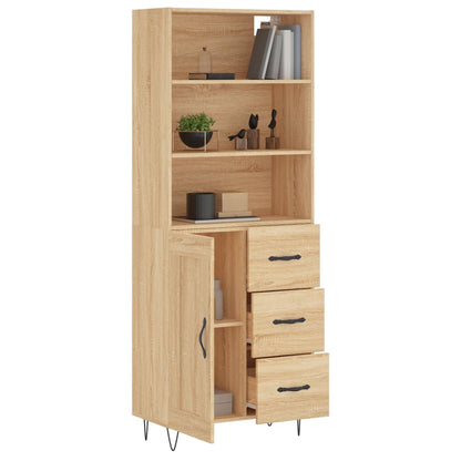 Skříň Highboard Dub Sonoma 69,5 X 34 X 180 Cm Kompozitní Dřevo