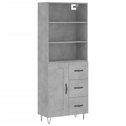 Skříň Highboard Betonově Šedá 69,5X34X180 Cm Kompozitní Dřevo
