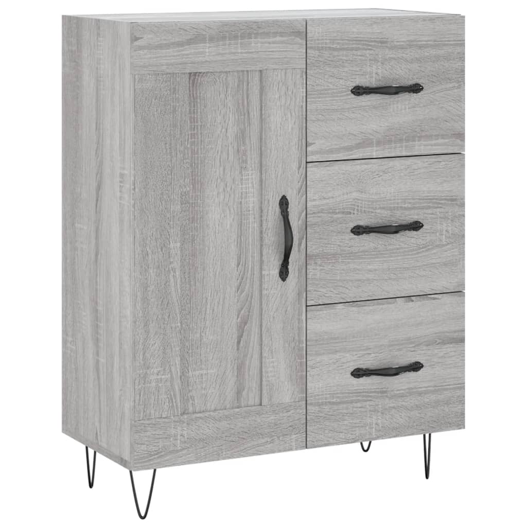 Skříň Highboard Šedá Sonoma 69,5 X 34 X 180 Cm Kompozitní Dřevo
