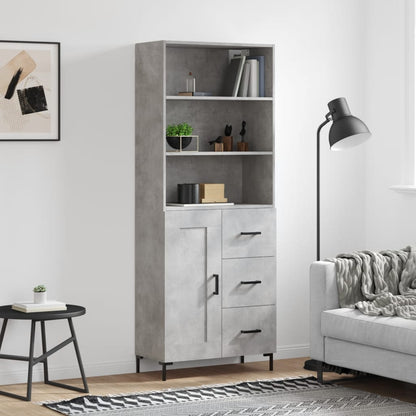 Skříň Betonově Šedá 69,5 X 32,5 X 180 Cm Kompozitní Dřevo