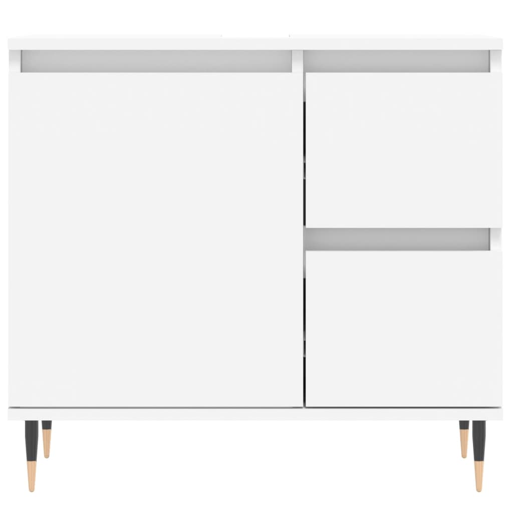 3Dílný Set Koupelnového Nábytku Bílý Kompozitní Dřevo