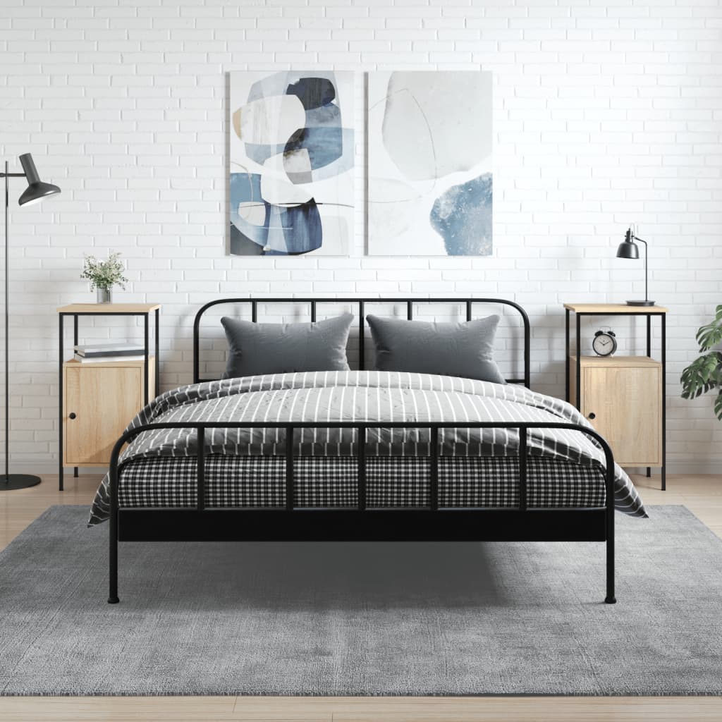 Noční Stolky 2 Ks Šedé Sonoma 41 X 31 X 80 Cm Kompozitní Dřevo
