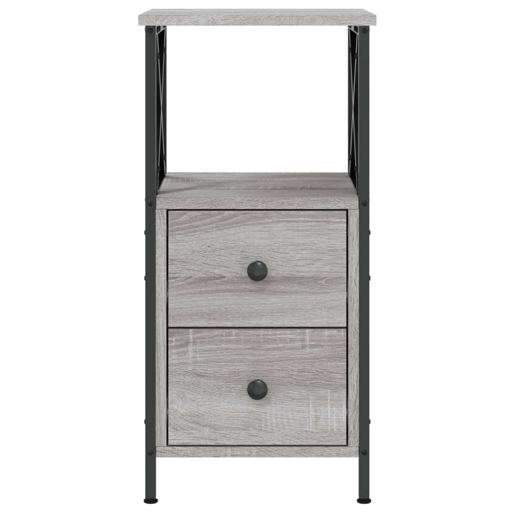 Noční Stolky 2 Ks Šedé Sonoma 34X35,5X70 Cm Kompozitní Dřevo