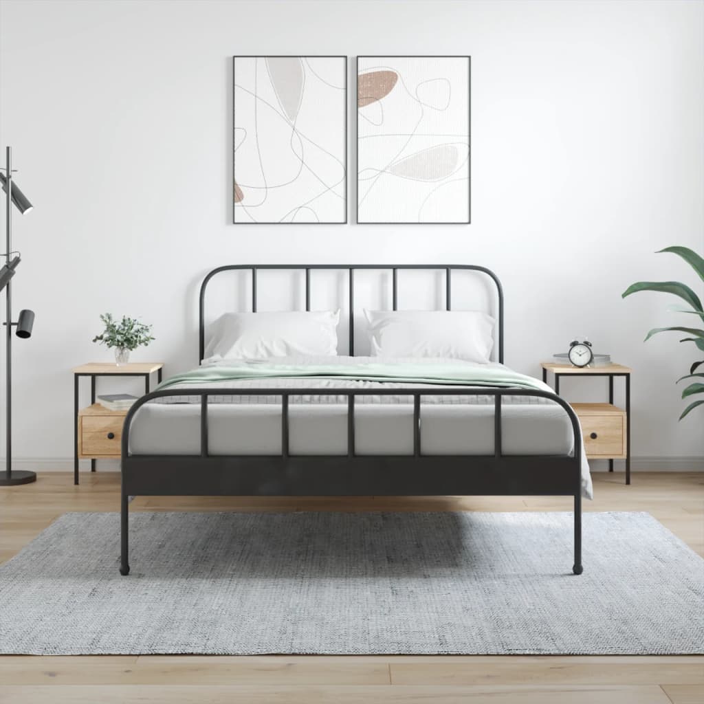 Noční Stolek Černý 34 X 36 X 50 Cm Kompozitní Dřevo