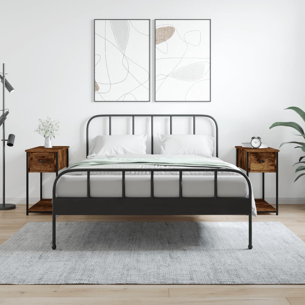 Noční Stolky 2 Ks Šedé Sonoma 30 X 60 X 60 Cm Kompozitní Dřevo
