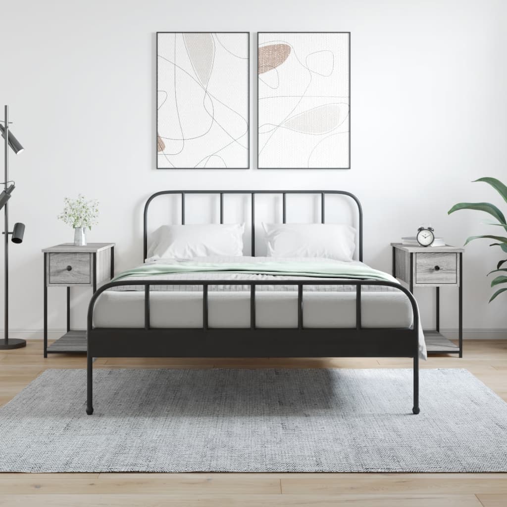 Noční Stolky 2 Ks Šedé Sonoma 30 X 60 X 60 Cm Kompozitní Dřevo
