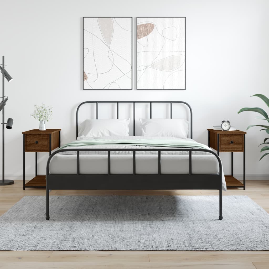 Noční Stolky 2 Ks Šedé Sonoma 30 X 60 X 60 Cm Kompozitní Dřevo