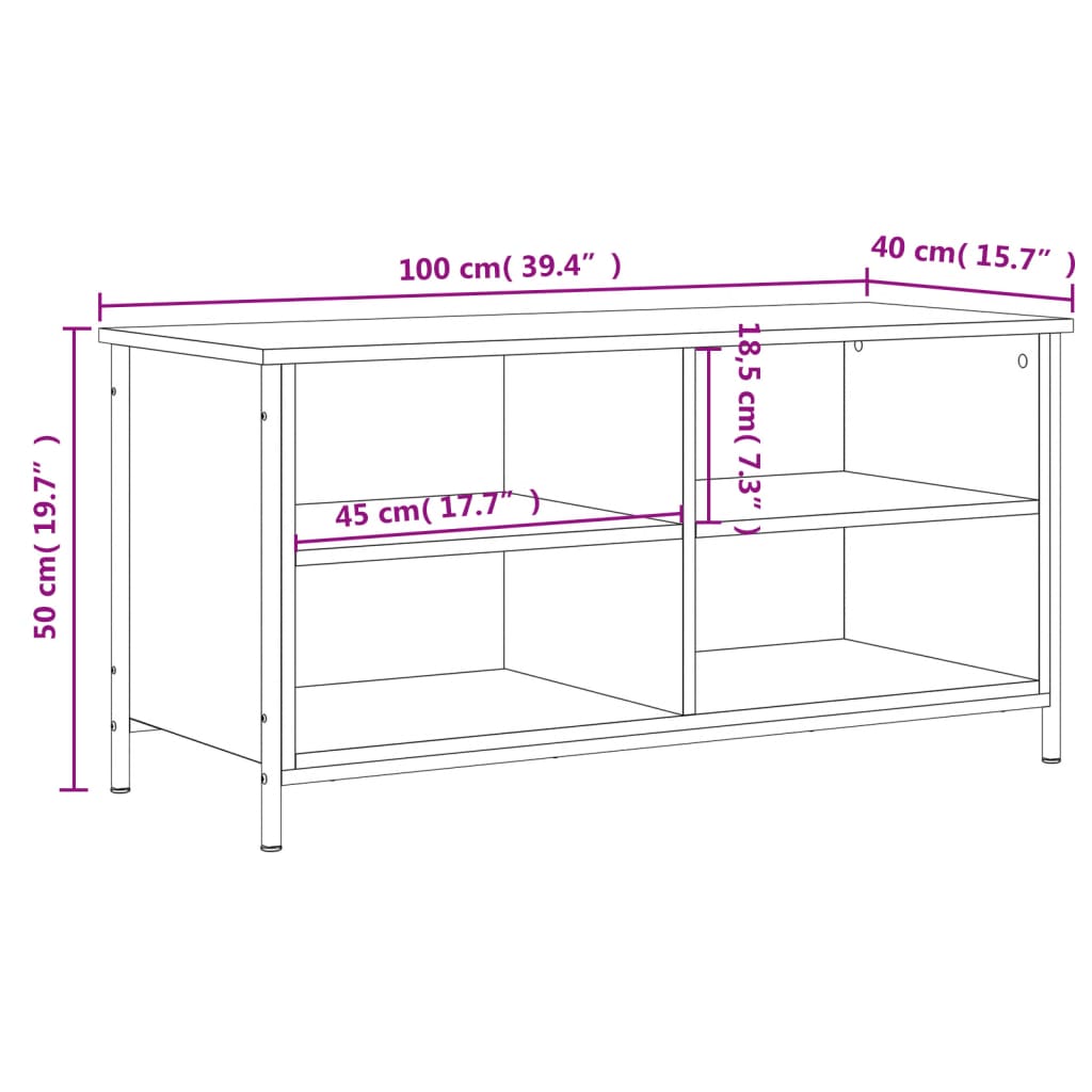 Tv Skříňka 100 X 40 X 50 Cm Kompozitní Dřevo