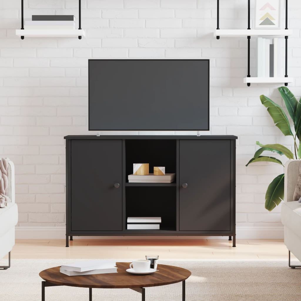 Tv Skříňka Černá 100 X 35 X 65 Cm Kompozitní Dřevo