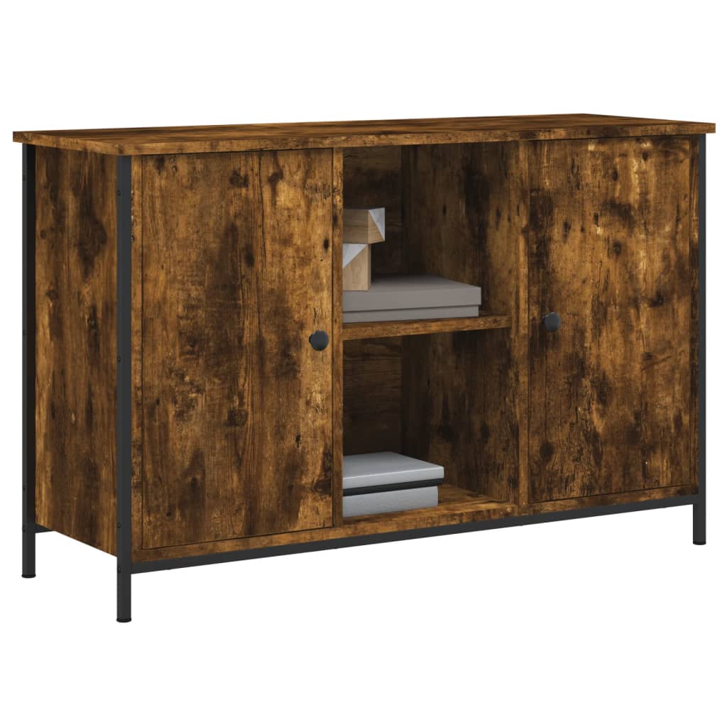 Tv Skříňka Kouřový Dub 100 X 35 X 65 Cm Kompozitní Dřevo