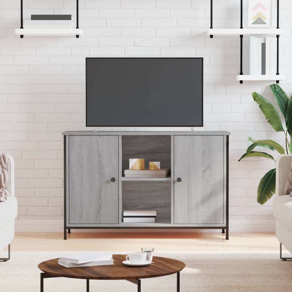 Tv Skříňka Šedá Sonoma 100 X 35 X 65 Cm Kompozitní Dřevo